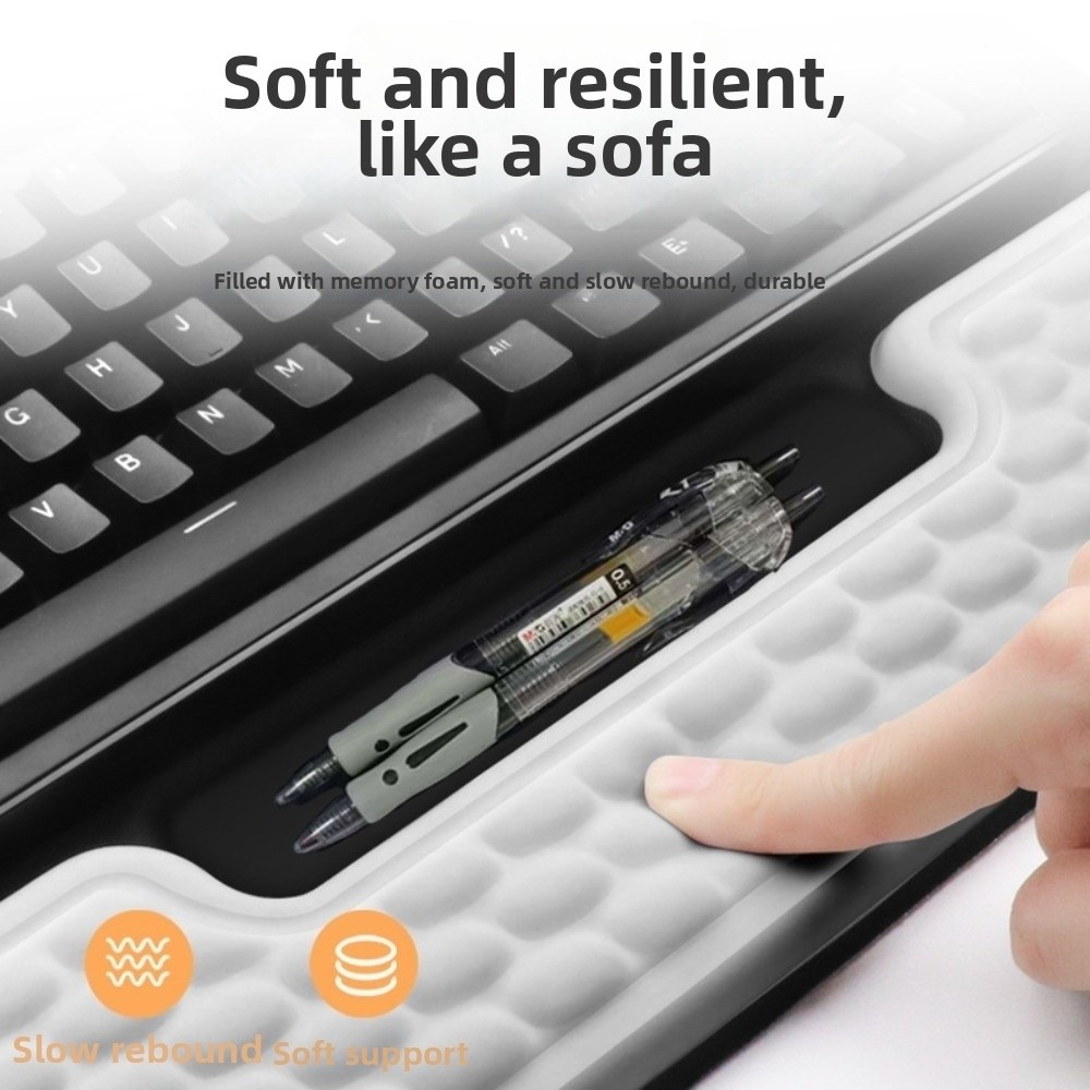 Keyboard Wrist Pad Leather - Penyangga Keyboard Terintegrasi Komputer, Bantalan Penyangga