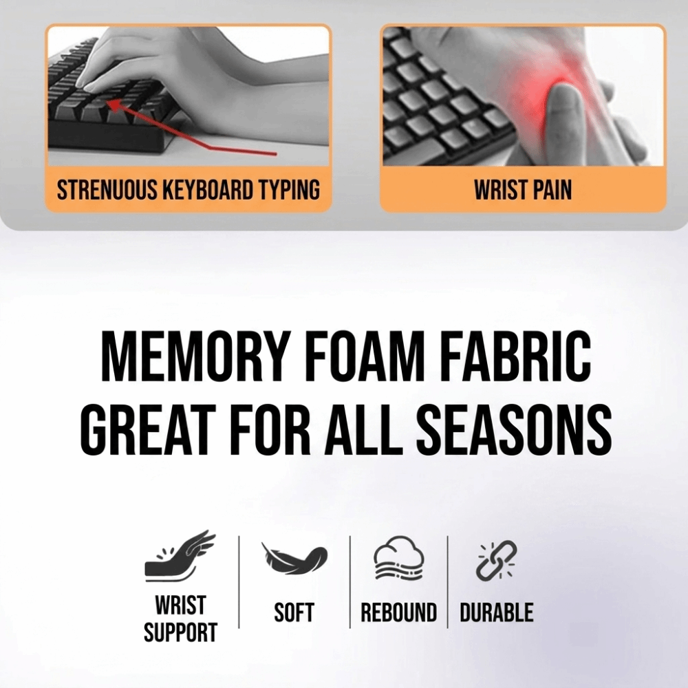 Keyboard Wrist Pad Leather - Penyangga Keyboard Komputer Ergonomis Anti-Selip Mudah