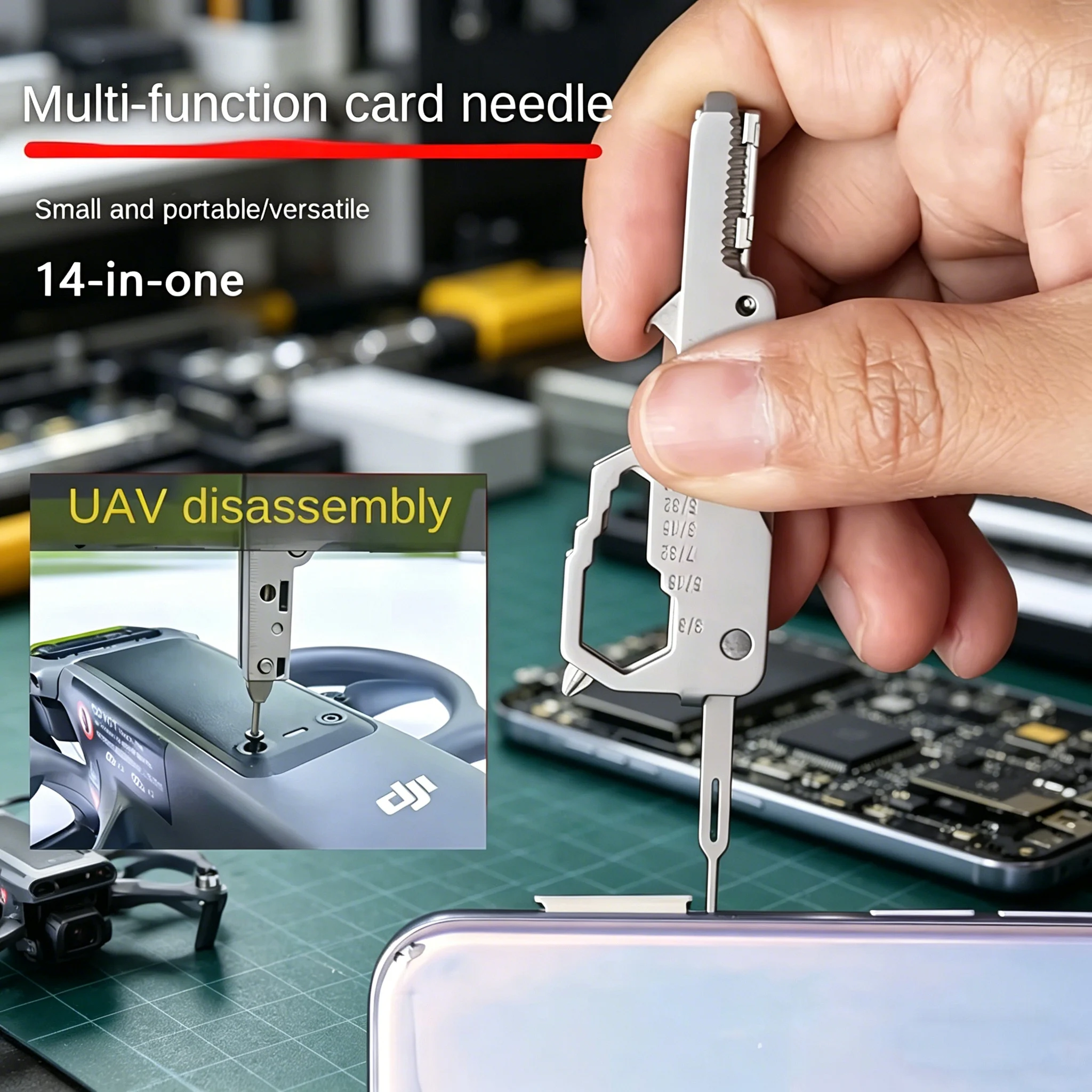 Tech Accessories Kit - Alat EDC Gantungan Kunci Multi-Fungsi -
