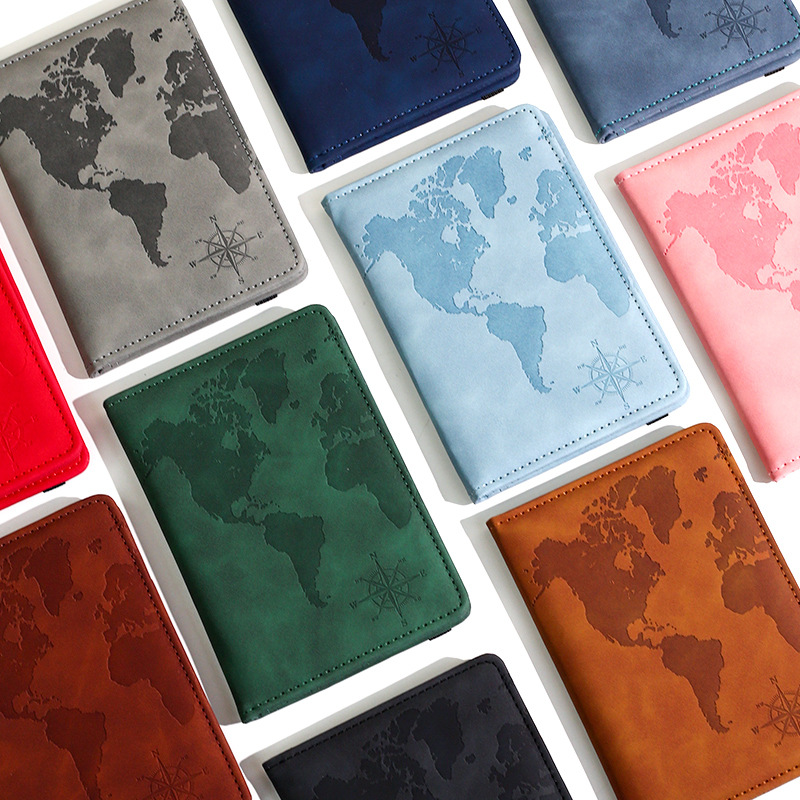 Tech Accessories For Travel - Tempat Paspor Kulit Cetak Peta Baru,