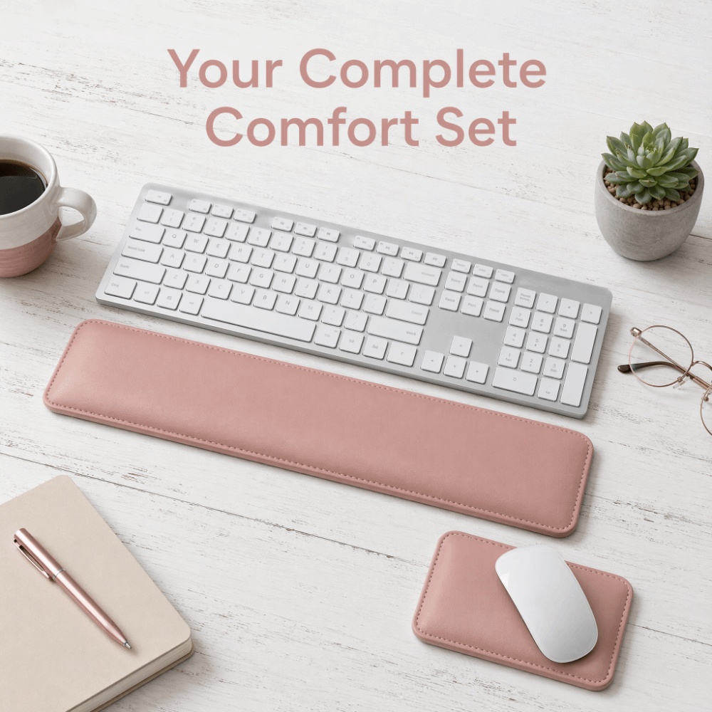 Keyboard Wrist Pad Leather - Alas Mouse Kulit Portabel Besar, Alas