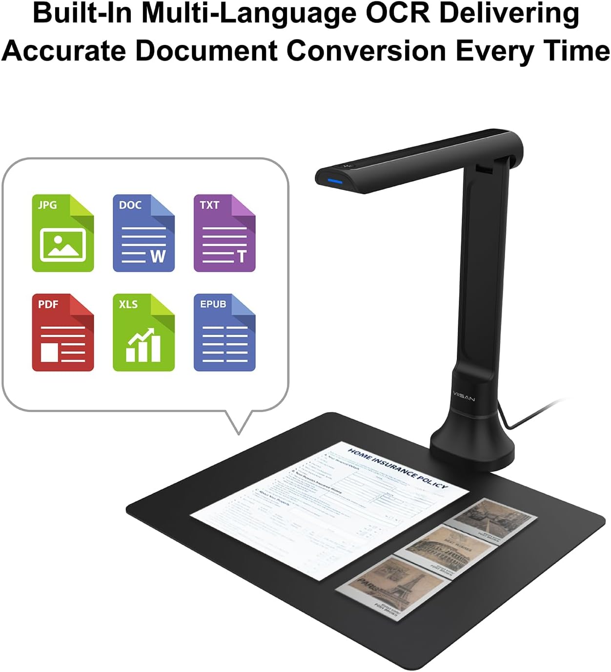 Kamera Dokumen VIISAN DB8401 1 - Document Scanner Portable ulasan dan harga